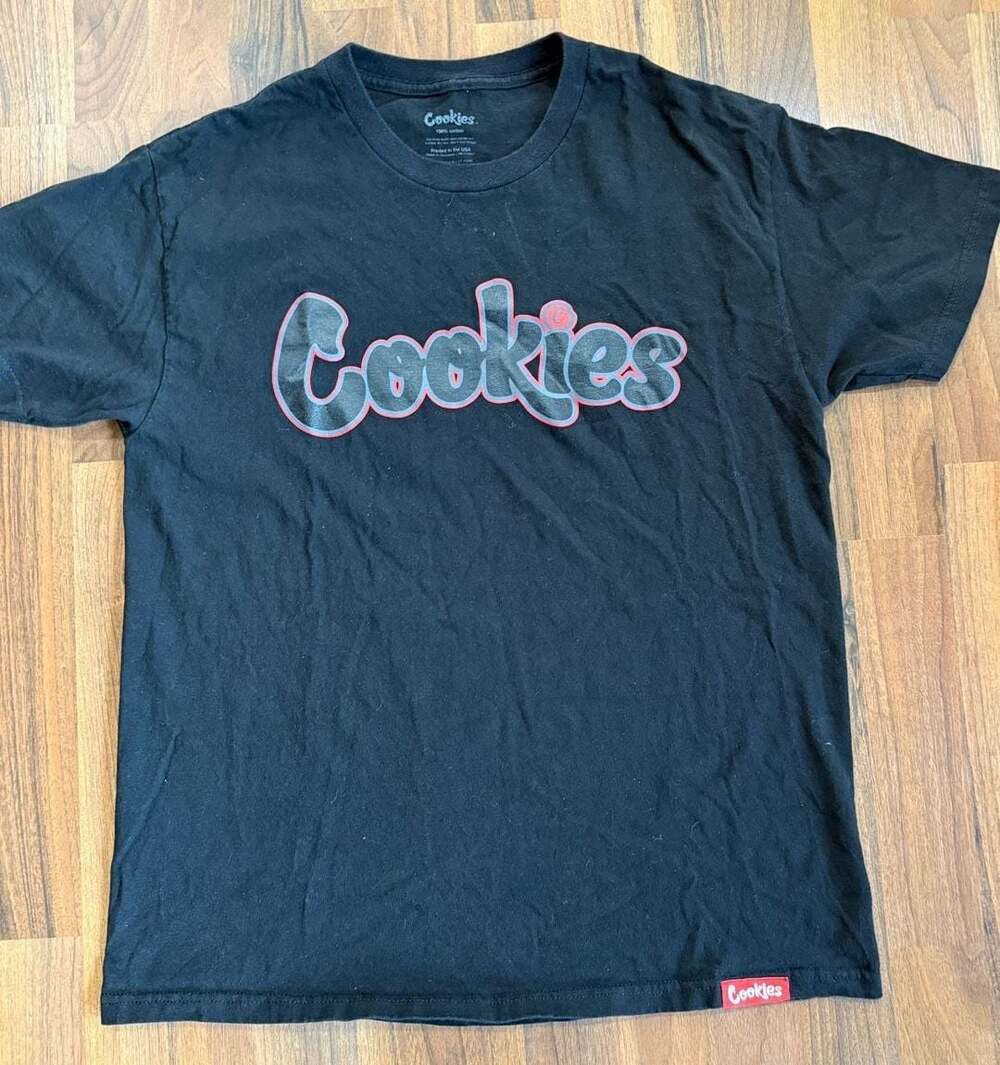 Cookies T-Shirt Size L Black Classic Script Logo
